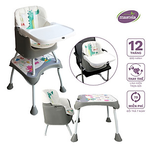 Ghế ăn dặm đa năng 3 in 1 cho bé Mastela 1016 - ghế ăn cao, ghế ăn thấp, bàn ghế tập vẽ thông minh cho bé từ 6 tháng