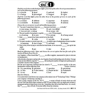 Giới thiệu bộ đề thi môn tiếng anh tốt nghiệp THPT (theo chương trình GDPT mới - áp dụng từ năm 2025) - HA