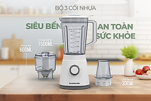 Máy xay sinh tố đa năng SHD5316, Công suất 600W, Bộ 3 cối xay (xay hoa quả - thịt cá - hạt khô), 3 chế độ xay phù hợp nhiều loại thực phẩm-Hàng chính hãng