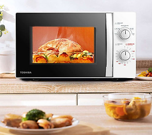 Lò vi sóng Toshiba MWP-MM20P(WH) - Dung tích 20 lít, 5 mức công suất, Kết hợp chống thấm 3 lớp, Kháng khuẩn bên trong lò - Hàng chính hãng