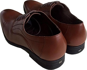 Giày tây nam Trường Hải da bò cao cấp nâu cao 4cm đế cao su GT447