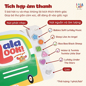 Sách âm thanh Lalalook đồ chơi kích thích thị giác não bộ phát triển cho bé sơ sinh Lalala baby