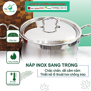 Nồi luộc gà cao cấp FiveStar Standard 3 đáy từ N32-3D nắp inox 32cm , tặng 2 muỗng canh