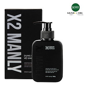 Dung Dịch Vệ Sinh Nam X2 Manly Cỏ Cây Hoa Lá - Làm Sạch Tức Thì - Mùi Hương Nam Tính - 150g