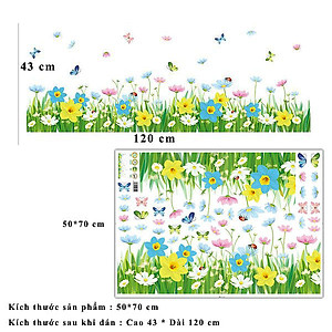Decal dán chân tường hàng rào hoa ZOOYOO XL7186