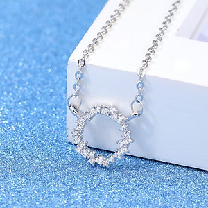 Bộ trang sức nữ 2 món mặt tròn đính đá Huyền thoại biển xanh