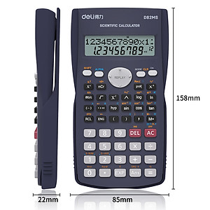 Máy Tính Kỹ Thuật Deli - Đen/Xanh Dương/Hồng/Trắng - D82MS