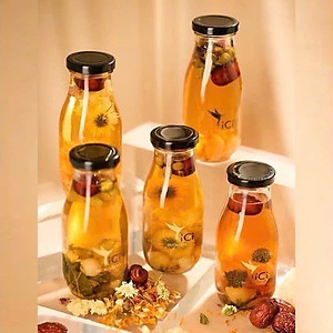 Chai Thủy Tinh Đựng Sữa Hạt, Nước Ép, Trà Sữa - Nắp Thiếc, Nắp Nhôm, Nắp Nhựa 300ml, 500ml - HÀNG CHÍNH HÃNG MINIIN