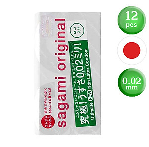 Bao cao su Sagami Original 0.02 cao cấp, siêu mỏng (Hộp 12 chiếc)
