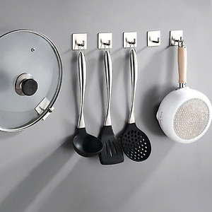 COMBO 3 Móc Dán Tường INOX 304 Treo Đồ nặng, Treo Thớt, Nồi Niêu Treo Đồ Đa Năng [CHỐNG NƯỚC, CHỐNG RỈ] Dán Mọi Bề Mặt