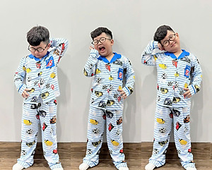 Đồ bộ bé trai, bộ ngủ dài tay pijama pizama cho bé trai size lớn 12-40KG chất thun lạnh mềm mịn mát