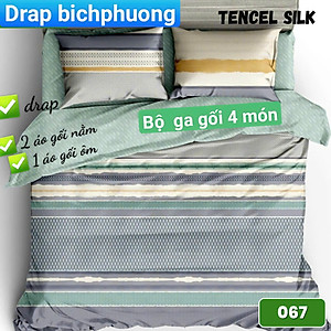  Bộ drap gối Tencel vải Hàn Quốc , đỉnh cao mát , mềm mại { drap và 3 áo gối}