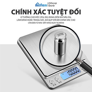 Cân Điện Tử Mini Cao Cấp 2024 MIFAN 0.01g - 3kg - Nhỏ Gọn, Siêu Chính Xác, Thép Không Gỉ, Màn LCD -Tặng 2 Đĩa Cân Và Pin