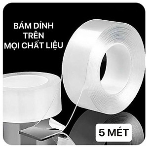 Băng Keo Nano 2 Mặt Trong Suốt Dài 5 Mét Siêu Dính, Có Thể Tái Sử Dụng, Độ dàn hồi cao - HENRYSA