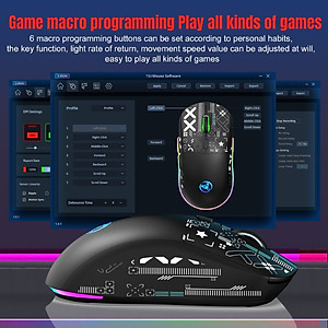 Chuột Led RGB Không Dây chống ồn T90s đa kết nối Bluetooth 5.3 + Usb 2.4 + Cáp 3600Dpi Pin Sạc TypeC hàng nhập khẩu