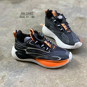 Giày thể thao bé trai 6 - 15 tuổi núm vặn cót thông minh khóa xoáy tự động êm nhẹ cao cấp cho bé đi học, chạy bộ chơi bóng rổ GN07