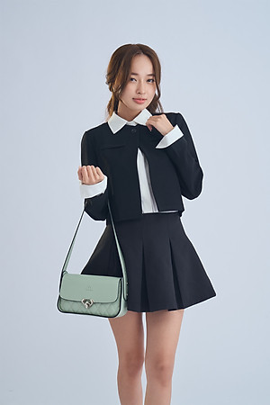 Túi Yuumy ( Thời trang nữ hình chữ nhật khóa cài kim loại size 23 - Túi đeo vai da Seasand YN234 )