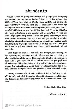 Bài giảng Số học (Dành cho Học sinh, Giáo viên chuyên toán)