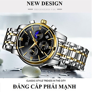 Đồng hồ nam chống nước DIZIZID chính hãng - Dây thép đúc đặc - Chạy full 6 kim và lịch ngày - Tặng kèm pin dự phòng DZT88