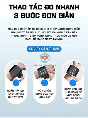 Máy đo huyết áp cổ tay , đọc kết quả tiếng việt, cảnh báo huyết áp theo màu sắc, đo chính xác kết quả, pin sạc usb