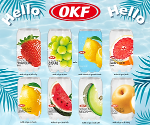 Nước ngọt có ga giải khát vị bưởi (NƯỚC BƯỞI CÓ GA) OKF HÀN QUỐC x 24 lon 350ml