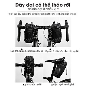 Túi đựng bình nước cho xe đạp, giữ nhiệt (loại lớn) TGN-07 gắn tay lái xe đạp, phù hợp nhiều kích thước, gắn 3 điểm nhiều vị trí - Mai Lee