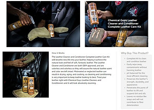 BỘ SẢN PHẨM VỆ SINH VÀ BẢO DƯỠNG DA CAO CẤP CHEMICAL GUYS LEATHER CLEANER AND CONDITIONER 16OZ