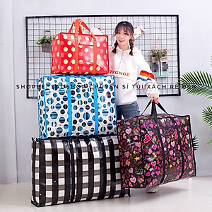 Túi bạt -Túi dứa bỏ hành lý -Túi đựng đồ chăn quần áo có dây kéo kích thước  lớn 70 x 55 x 26cm siêu bền , rất tiện dụng cho mọi gia đình 