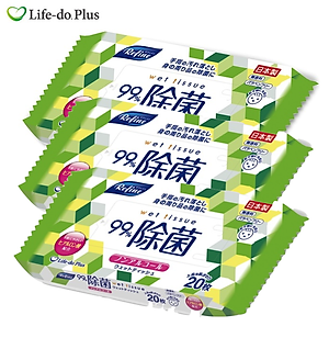 Combo 03 Khăn ướt khử trùng, không mùi Life-do.Plus - Made in Japan