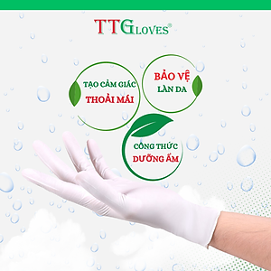 Găng Tay Y Tế Size L Không Bột Nitrile TTGLOVES Màu Trắng (100 Chiếc)