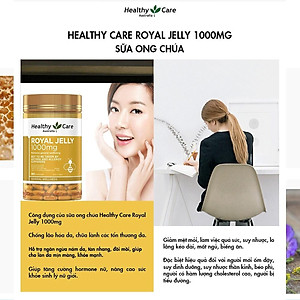 Sữa Ong chúa Healthy Care Royal Jelly Úc Hỗ trợ đẹp da, làm chậm quá trình lão hóa, giảm nám, tàn nhanh, tăng sức khỏe tổng thể - OZ Slim Store
