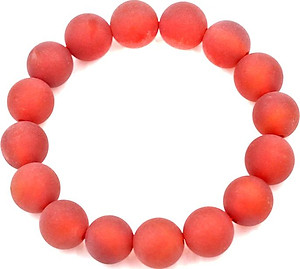 Vòng tay chuỗi hạt thạch anh đỏ mài mờ 12 ly kèm hộp nhung