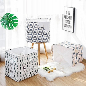 Giỏ đựng quần áo bằng vải cỡ lớn , túi đựng chăn gấp gọn Chính Hãng TOKDODO (Giao Màu Ngẫu Nhiên)