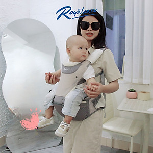 Địu ngồi trẻ em 4 tư thế lưới siêu thoáng Air mesh siêu thoáng Royalcare - 906 - cho bé 3 tháng tới 36 tháng - tặng khăn yếm cho bé