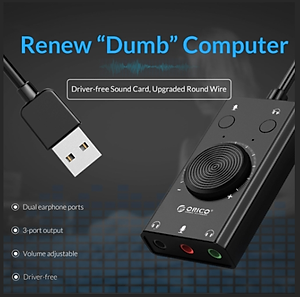 Bộ Chuyển Đổi Card Âm Thanh USB 2.0 ORICO-SC2-BK-BP  Sang Mic + Loa - Hàng chính hãng