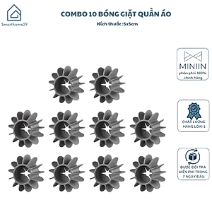 Combo 10 Bóng Giặt Làm Thẳng Quần Áo Thế Hệ 3, Cầu Gai Hỗ Trợ Giảm Nhăn và Đánh Bay Vết Bẩn - HÀNG CHÍNH HÃNG MINIIN