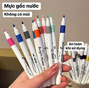 Bút Màu Acrylic Marker 12/24/36/48/60 Cao Cấp Màu Sắc Tươi Sáng, Bút Lông Màu - Hàng Nhập Khẩu
