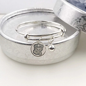 Vòng Tay Lắc Tay Cho Bé Bạc S99 Nguyên Chất Chuông Bóng Mix Bé Hổ LTE523 Điều Chỉnh Size