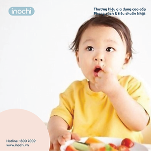 Bộ Đồ Ăn Dặm Cho Trẻ Em Amori Đạt Tiêu Chuẩn Xuất Nhật Bản , EU Đảm Bảo An Toàn Tuyệt Đối Cho Trẻ - Chính Hãng Inochi ( Tặng kèm khăn lau đa năng pakasa) 