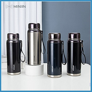 Bình Giữ Nhiệt Kim Cương Inox 304- Chống Rỉ Set, Nắp Đậy Chặt, Giữ Nhiệt Nóng Lạnh Tốt 6- 8h, Quai Đeo Chắc Chắn, Thiết Kế Sang Trọng, Màu Sắc Thanh Lịch, Tiện Lợi, Pha Lọc Trà, Hàng Chính Hãng MINIIN