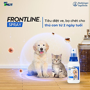 Thuốc Xịt Hỗ Trợ Điều Trị Bọ Chét, Ve, Rận Chó Mèo Merial Frontline Spray (100ml)