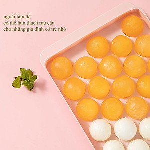 Khay làm đá, thạch bi nhựa tròn 33 viên độc đáo , có nắp đậy tiện lợi