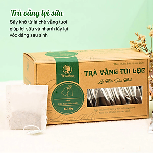 Combo 2 Hộp Trà Vằng Túi Lọc Lợi Sữa Cho Mẹ, Giảm Mỡ Bụng Sau Sinh Wonmom ( 20 Túi/Hộp )