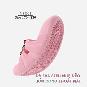 Dép Mario cho bé gái 4 - 12 tuổi thỏ hồng xinh xắn dễ thương đế EVA siêu nhẹ chống trơn trượt thời trang trẻ em mùa hè D61