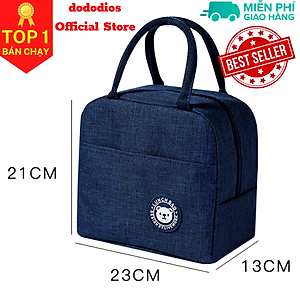 Túi đựng cơm giữ nhiệt dododios đựng hộp cơm văn phòng size lớn đơn sắc khóa kéo, tay xách tiện dụng, Túi Giữ Nhiệt Đựng Hộp Cơm 2 Ngăn – Chọn Màu Túi Giữ Nhiệt Đựng Cặp Lồng Cơm– Nhiều Màu – Chống Thấm Nước Chính Hãng dododios