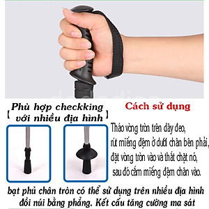 Gậy Leo Núi Dã Ngoại Gậy Trekking Có Thể Điều Chỉnh Độ Cao Làm Từ Hợp Kim Nhôm Chắc Chắn - Hãng dododios