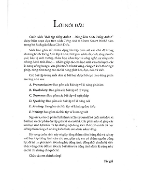Sách - Bài Tập Tiếng Anh 8 (Không Đáp Án) Dùng Kèm SGK Tiếng Anh 8 (Bám Sát SGK Cánh Diều I-Learn Smart World)