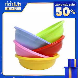 Combo 5 Thau nhựa tròn Chấn Thuận Thành đựng đồ, rửa rau củ - hàng Việt Nam Chất Lượng Cao 24x8.2 cm (nhiều màu) - TN2T420-5