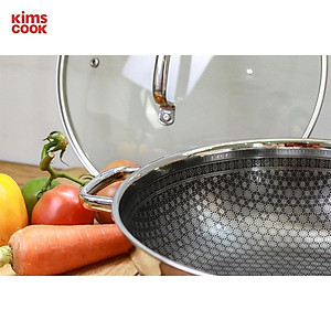 Chảo chống dính 2 mặt sâu lòng inox 304 BLACKCUBE KimsCook dòng noonsong 3 lớp đúc liền đáy liền cào không xước,siêu bền
