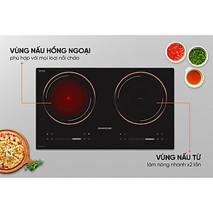 Bếp đôi điện từ hồng ngoại Sunhouse SHB81011-EC - Hàng chính hãng